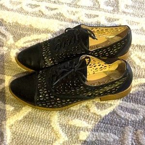 Sam & Libby Black Laser Cut Shoes